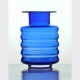 Vase en verre bleu années 60