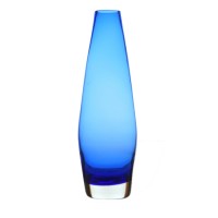 Vase en verre bleu, années 60